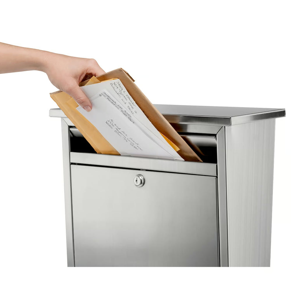Architectural Mailboxes Maya Classic Stainless Steel Wall Mount Silver Mailbox - 1910