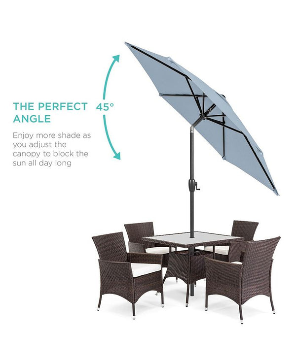 Best Choice Products 7.5ft Heavy-Duty Outdoor Market Patio Umbrella w/ Push Button Tilt, Easy Crank - Blue - F1 - 1956