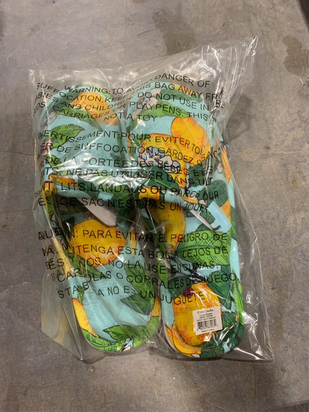 Vera Bradley Lemon Grove Travel Slippers Womens Medium 7-8 Slip on Mules Comfort -A4-1060 -A4-1061 -A4-1062 -A4-1063 -J5-1575 -J5-1576