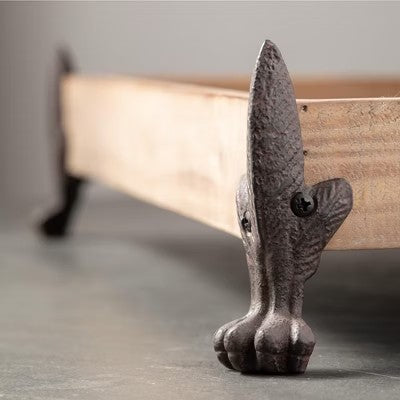 Sullivans Footed Wood Tray 4"H Brown -K14-0690