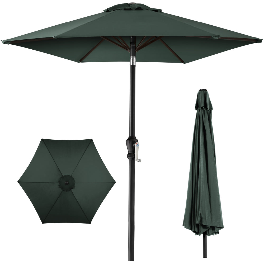 Slate 10 Ft. Steel Market Patio Umbrella with Crank and Tilt M89