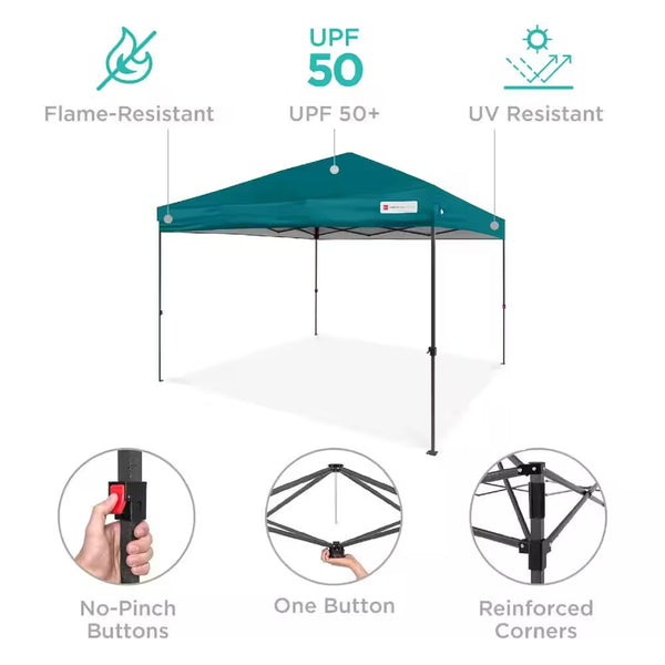 12 ft. x 12 ft. Cerulean Easy Setup Pop Up Canopy Instant Portable Tent with 1-Button Push and Carry Case - E3 - 1609