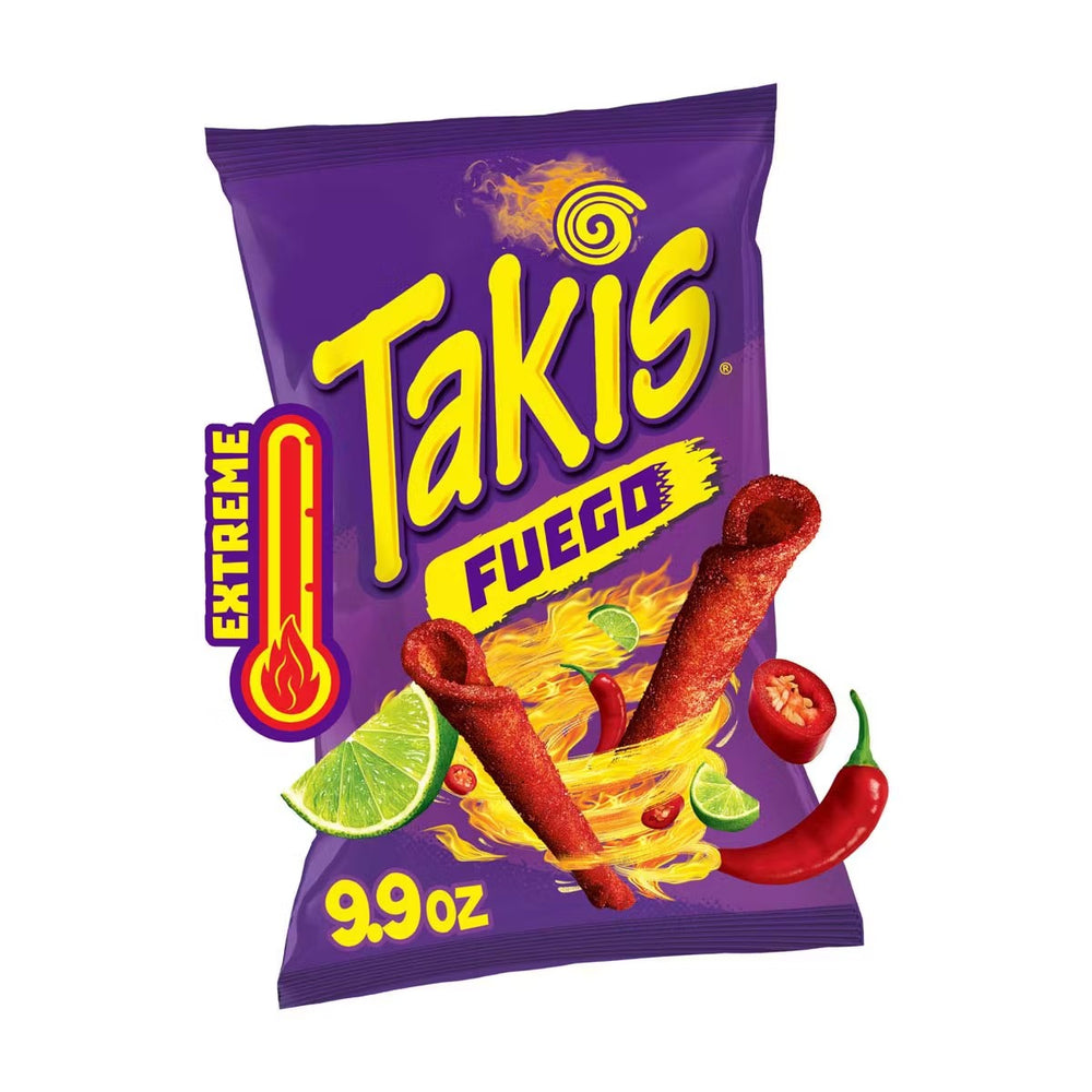 Takis Fuego, Hot Chili Pepper & Lime Rolled Tortilla Chips, 9.9 oz (Qty: 3) X38