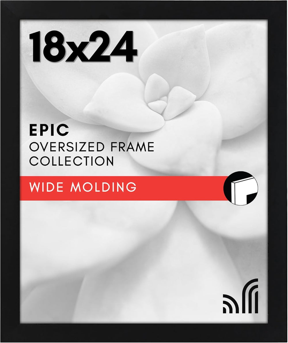 18x24 Black Poster Frame w/ Plexiglass – B31 Appears New