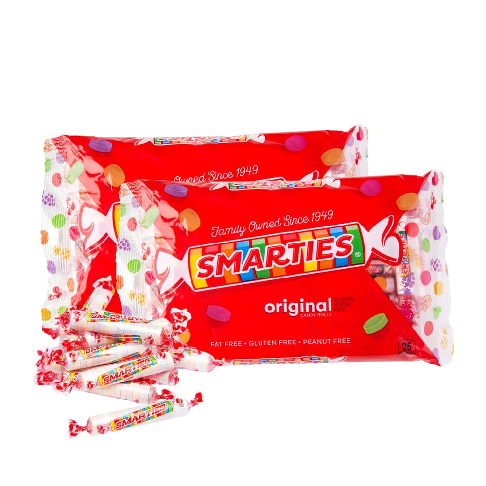 Smarties Candy Bulk Rolls Original Flavor - Gluten & Vegan Free - Classic Sweetness From Family Owned Company Since 1949, Peanut & Dairy Free - Perfect Halloween Candy - 14 oz Bag (Pack of 2) - QTY 3 - B90
