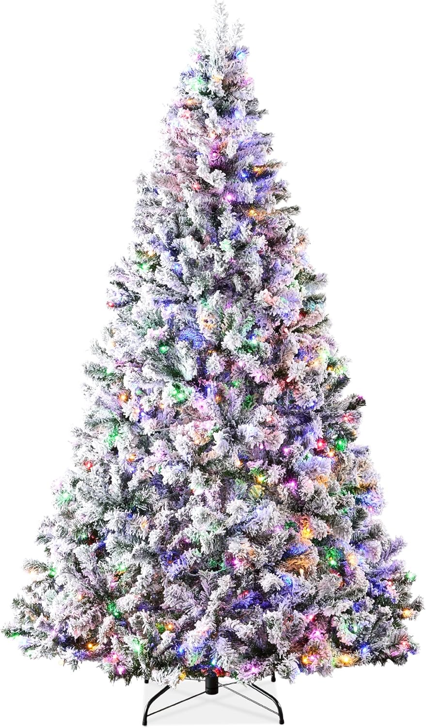 Best Choice 6ft Snow-Flocked Pre-Lit Christmas Tree — F100