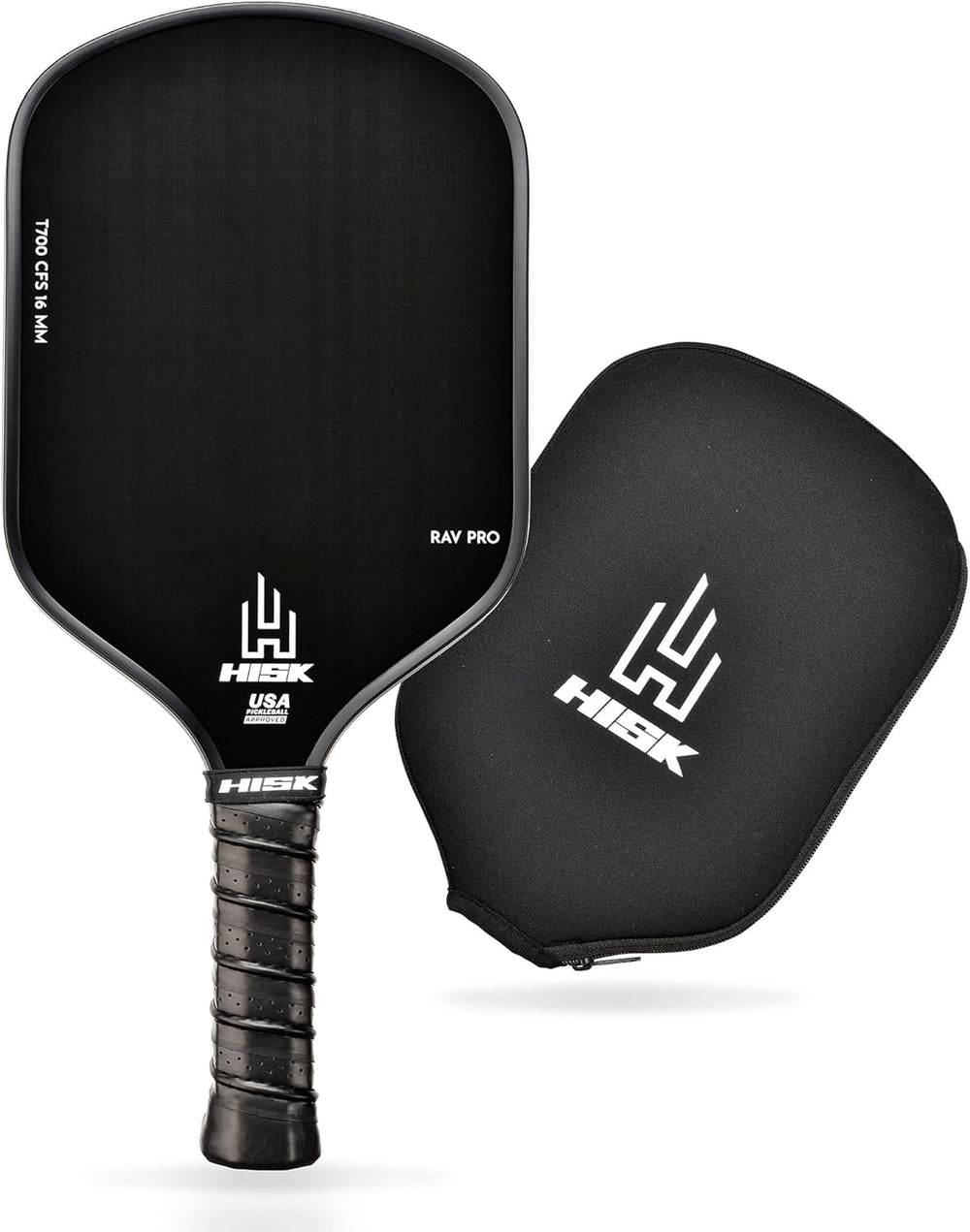 RAV PRO Pickleball Paddle - Ultimate HIGH END 16mm Japanese Toray T700 Raw Carbon Fiber CFS w/Excellent GRIT Roughness Texture, Aero Dynamic Curve, USAPA Approved, Non Slip Grip 1382