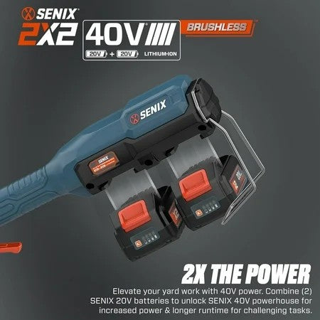 SENIX 40V 13-inch Cordless Snow Blowers&Snow Shovels with 2*4.0Ah Batteries& 6.0Ah Dual Port Charger,6 Clearing Depth, 22ft Throw Distance, 2-Speed Mode 1614