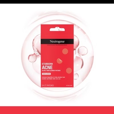(Lot of 2) Neutrogena Stubborn Acne Patches - Ultra-Thin Hydrocolloid Spot Stickers - 24ct - K9 - 2007