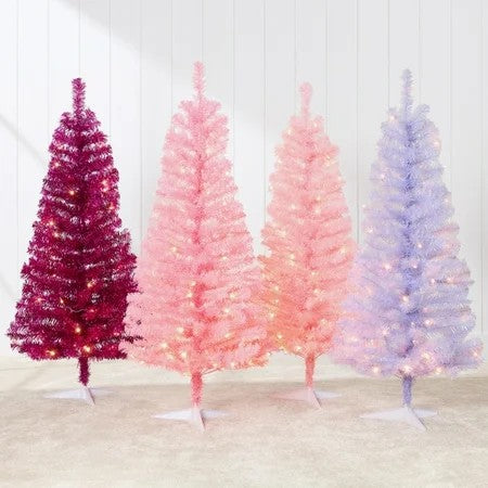 Best Choice Products 4ft Prelit Colored Christmas Tree, Artificial Tree Holiday Decor w/ LED Lights - Lavender 1799