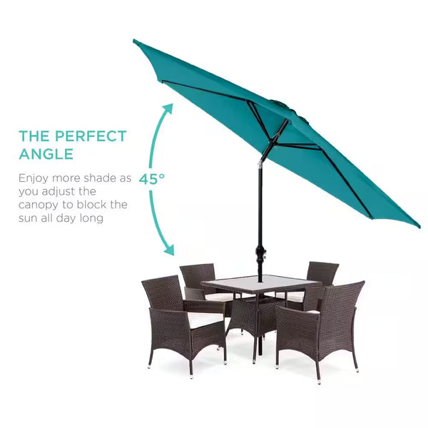 Cerulean 10 ft. Steel Market Patio Umbrella with Crank and Tilt - L2-1371