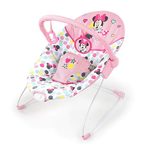Disney Baby Slip Resistant Vibrating Infant Baby Bouncer Minnie Mouse Spotty Dotty by Bright Starts 1969