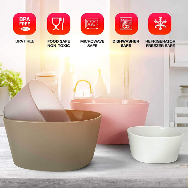 Mueller Mixing Bowls, 4-Piece Nesting Bowls Set, Food Prep Bowls, European Made, Microwave and Dishwasher Safe Mixing Bowl Set -J15-0668