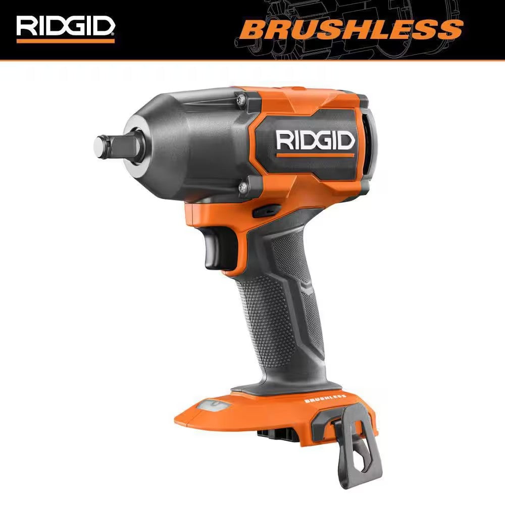 RIDGID 18V Brushless Cordless 4-Mode 1/2 in. Mid-Torque Impact Wrench with Friction Ring (Tool Only) - 1512