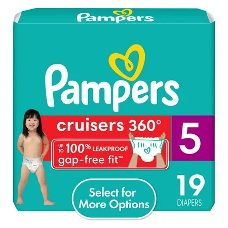 Pampers Cruisers 360 Pull-On Baby Diapers Size 5, 19 Count (Select for More Options) - 637