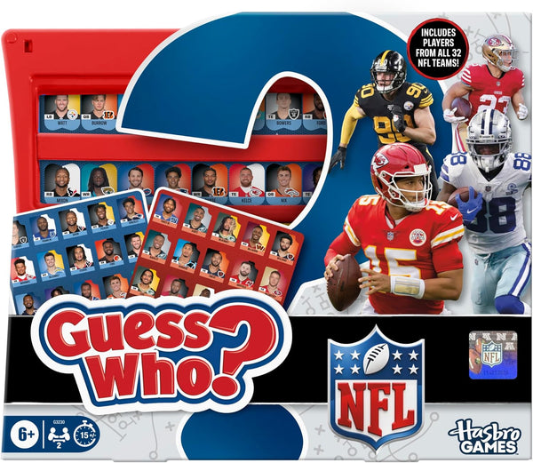 Guess Who? NFL Edition Board Game | Officially Licensed NFL Game for Kids and Families | Ages 6+ | 2 Players | 15 Mins. | Football Games 1284