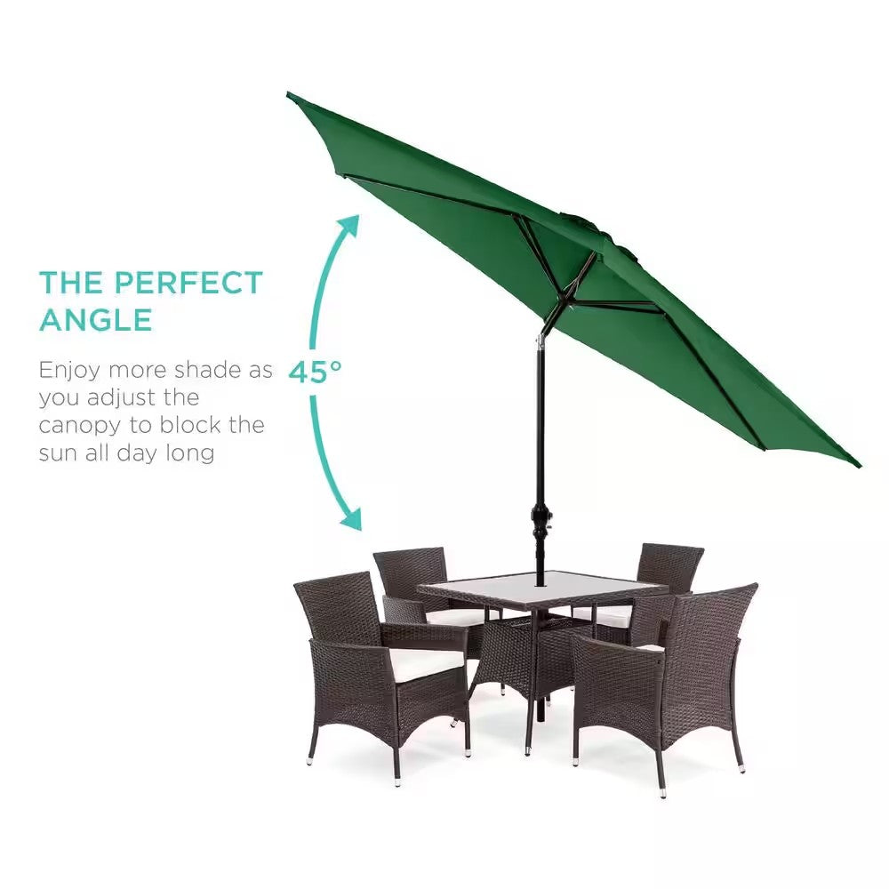 Green 10 ft. Steel Market Patio Umbrella with Crank and Tilt - L4 - 375