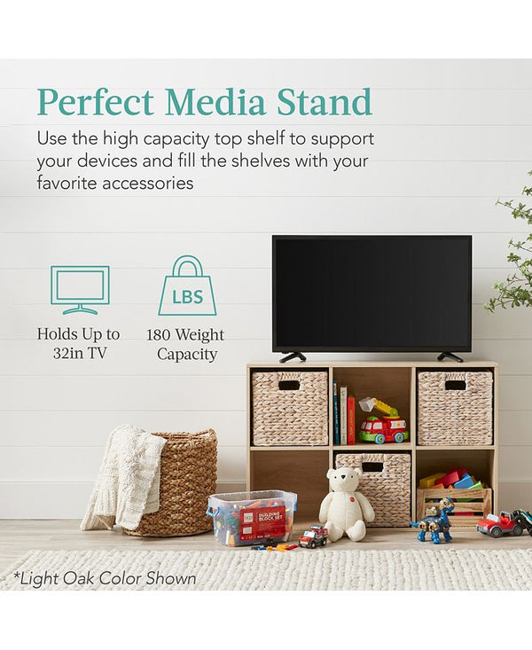 Best Choice Products 6-Cube Bookshelf, 11in Display Storage System, Organizer w/ Removable Back Panels - Brown 1257b