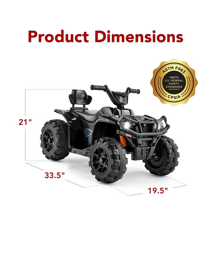 Best Choice Products 12V Kids Ride-On ATV Quad w/ Bluetooth, 2.4mph Max, Treaded Tires, LED Lights, Radio - Black - NO SIZE - G9 - 1032