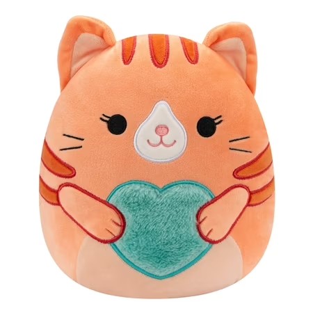 Squishmallows 8" 2026 Valentine's Day Gigi The Orange Tabby Cat with Heart -K14-0652