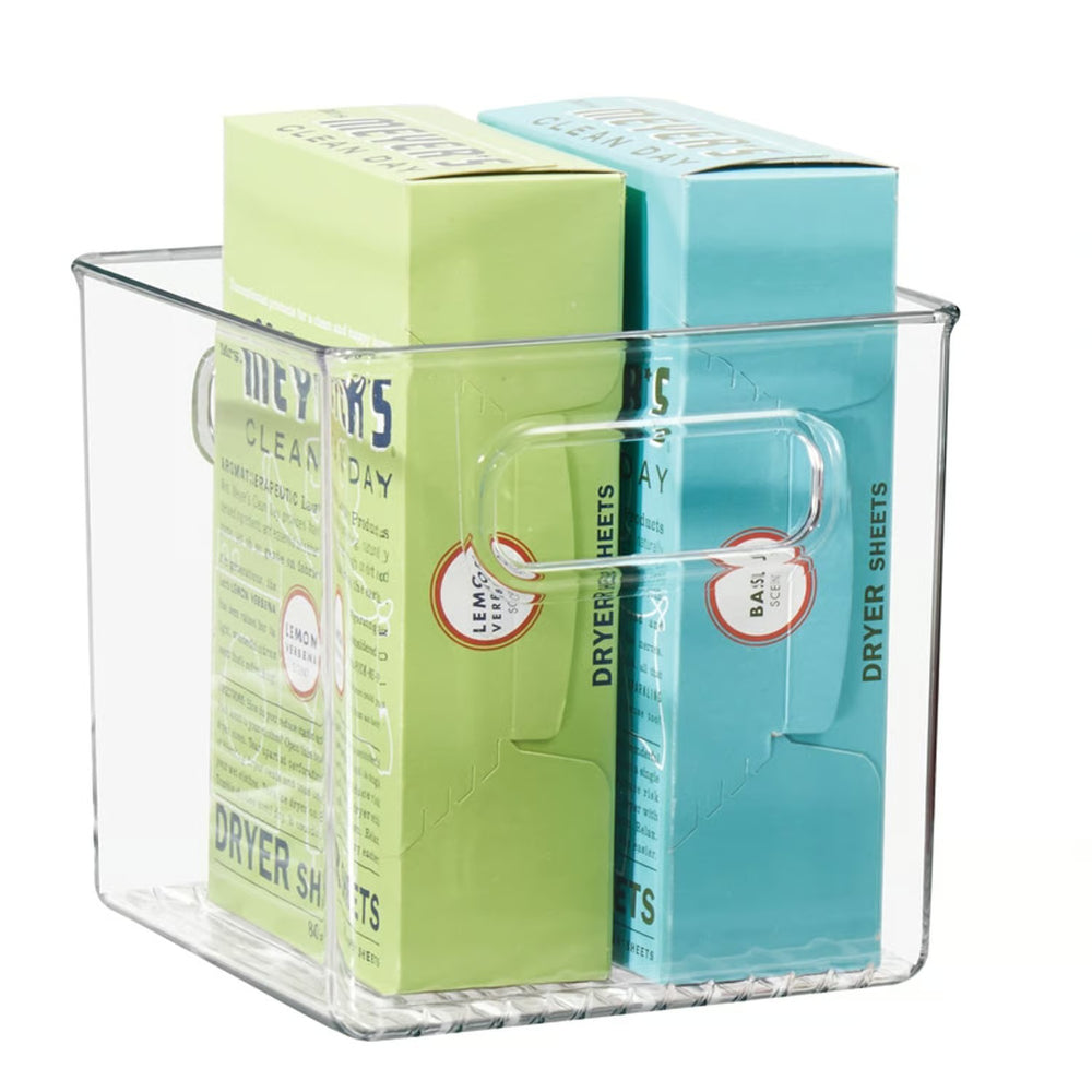 iDesign Linus Clear Storage Bin with Handles 6 in. H X 6 in. W - L10 - 535