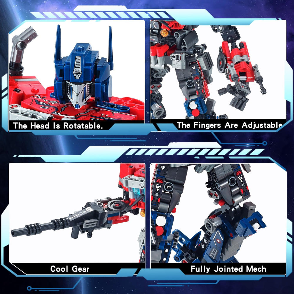 Transform Sets Robot Building Block Toys 2 in 1 STEM Robotics Transforming Truck Mech Building kit Compatible with Lego Christmas Birthday Gift for Adults Boys Age 8-12 (Blue) 1279
