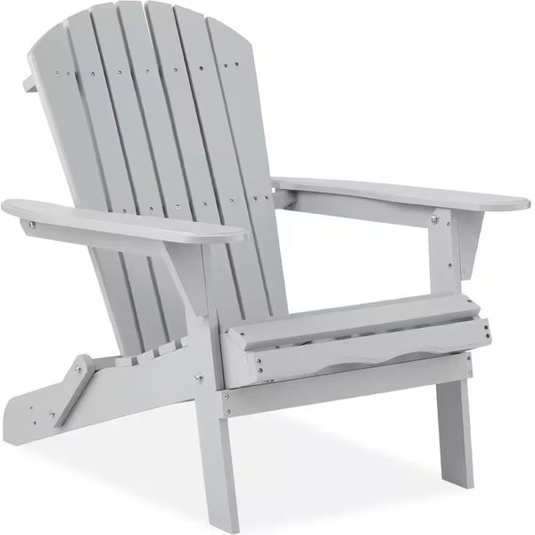 Gray Folding Wood Outdoor Adirondack Chair Set of 1 694