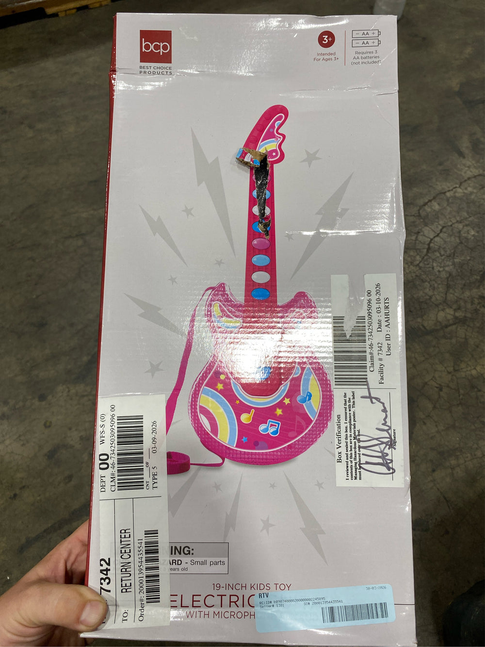 Best Choice Products 19in Kids Flash Guitar, Pretend Play Musical Instrument Toy for Toddlers w/ Mic, Stand - Pink - K5 - 431
