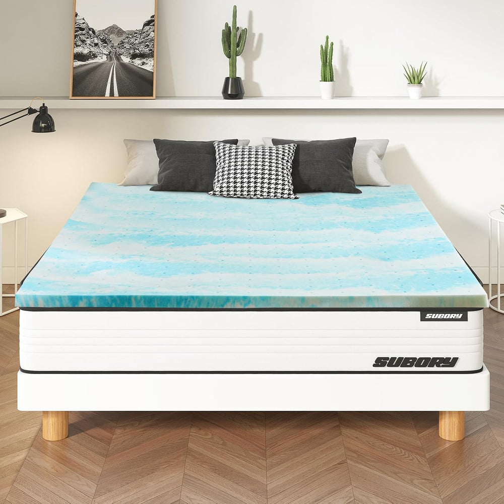 Memory Foam Mattress Topper Twin Size, 2 Inch 3 Inch Gel Infused, Bed Pad for Sofa, RV, Camper (3 Inch Full) - M4 - 588