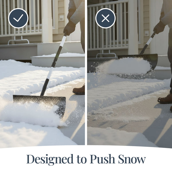 Best Choice Products 24 Snow Pusher Heavy Duty Hand Plow - Black - L13 - 294 -C8-0351