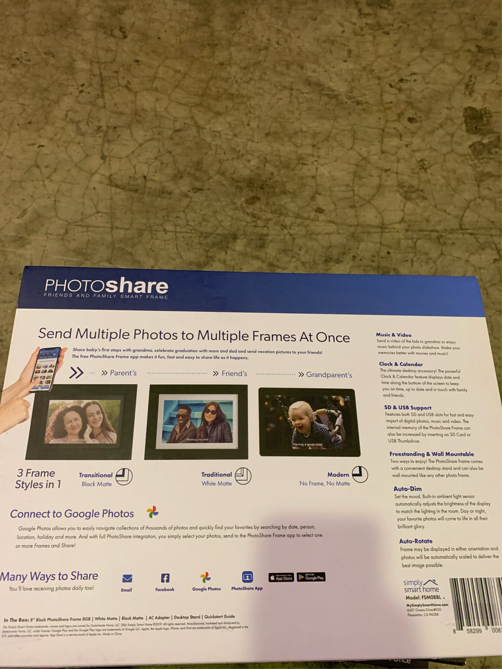 8 in. PhotoShare Social Network Frame - L8 - 198 -C2-0325 -C2-0330
