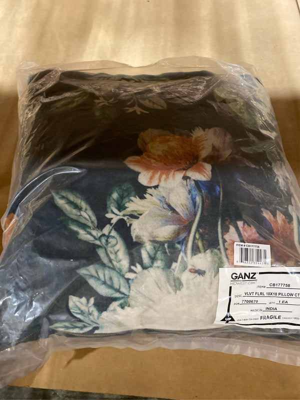 Velvet floral 18x18 pillow - F11 - 181