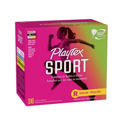 Playtex Sport Tampons - Plastic - Unscented - Regular - 36ct - C2 - 1294
