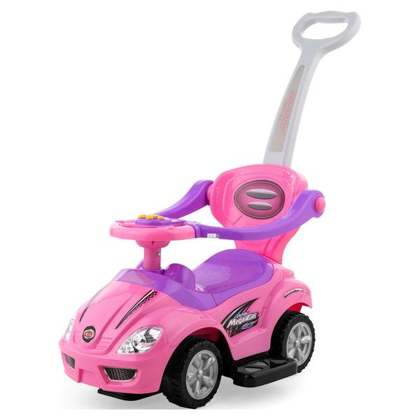 Best Choice Products 3-in-1 Kids Push and Pedal Toddler Ride On Wagon Play Toy Stroller w/ Sounds, Handle, Horn - Pink -B4-0477