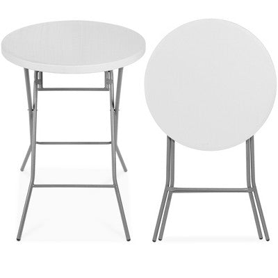 Best Choice Products 32in Bar Height Folding Table, Indoor Outdoor Accessory w/ Thick Table Top, 330lb Capacity - White - 1576