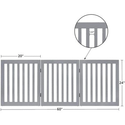 unipaws Classic Indoor Dog Gate Wooden Pet Safety Gate - White - 60"W x 36"H -H9-0191