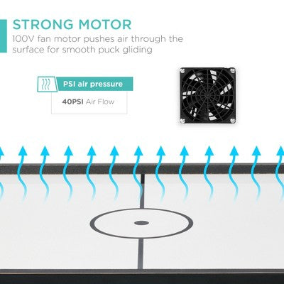 Best Choice Products 40in Air Hockey Arcade Table w/ 100V Motor, Electric Fan, 2 Strikers, 2 Pucks - Arcade - H2 - 981
