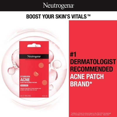 (Lot of 2) Neutrogena Stubborn Acne Patches - Ultra-Thin Hydrocolloid Spot Stickers - 24ct - K3 - 1443