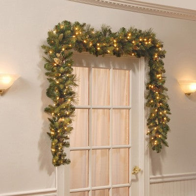 National Tree Company 9 ft. Carolina Pine Garland with Battery Operated LED Lights - A1 - 1361