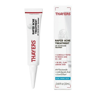 (Pack of 3) Thayers Rapid Acne Treatment with 10% Sulfur, Sulfur Acne Treatment with Niacinamide and Glycolic Acid, Soothing and Non-Stripping Skin Care, 0.5 Fl Oz - B6 - 1530
