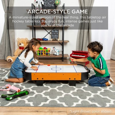 Best Choice Products 40in Air Hockey Arcade Table w/ 100V Motor, Electric Fan, 2 Strikers, 2 Pucks - Arcade - E9 - 1050