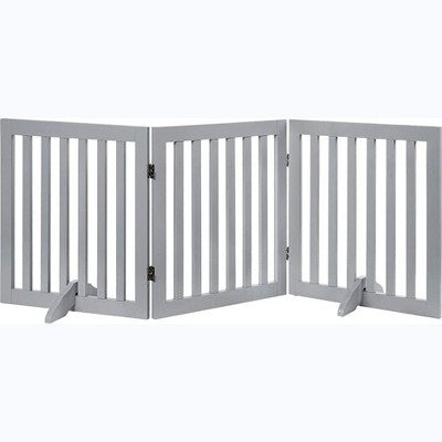 unipaws Classic Indoor Dog Gate Wooden Pet Safety Gate - White - 60"W x 36"H -H9-0191