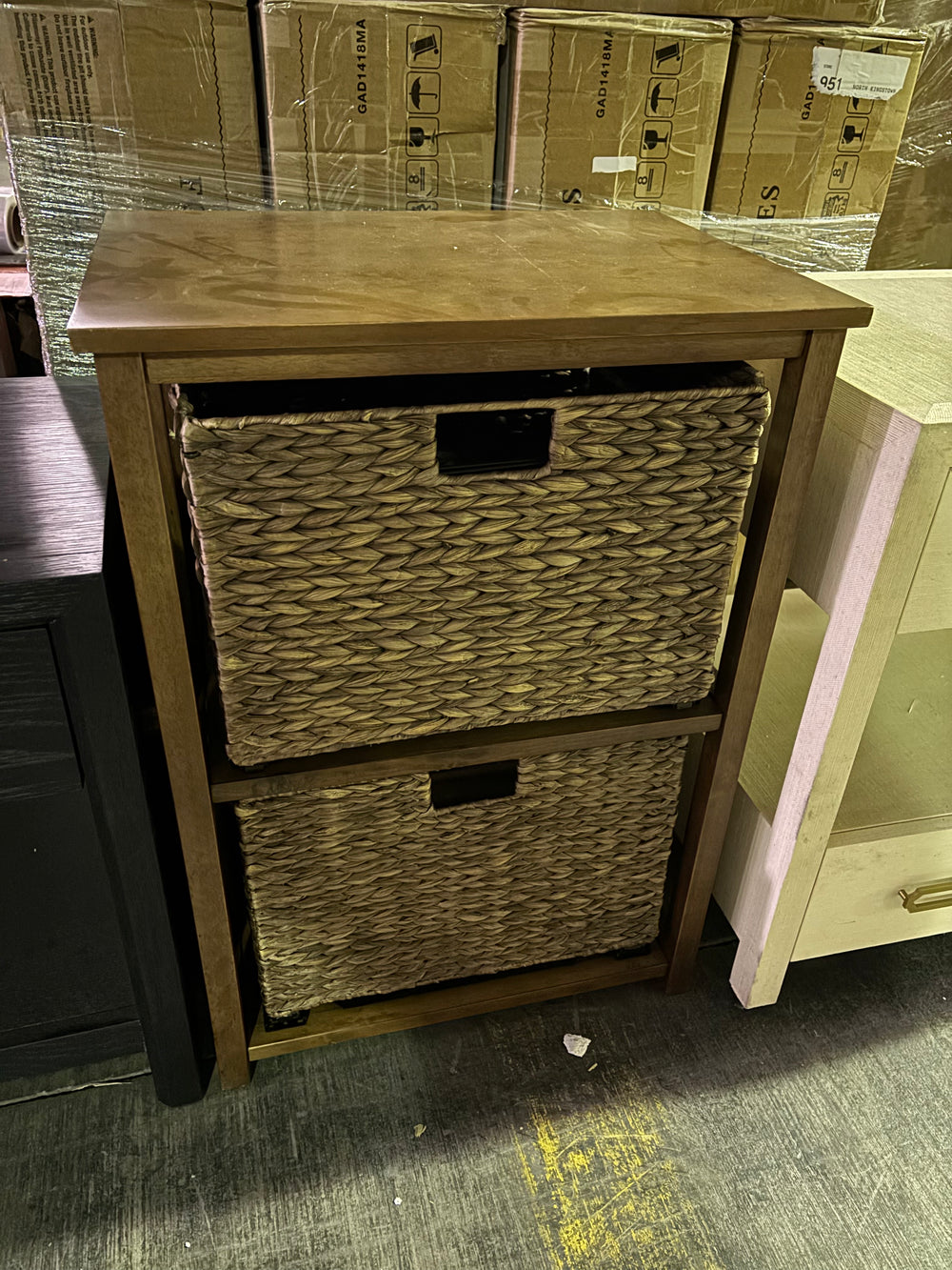 Side table with basket Drawers