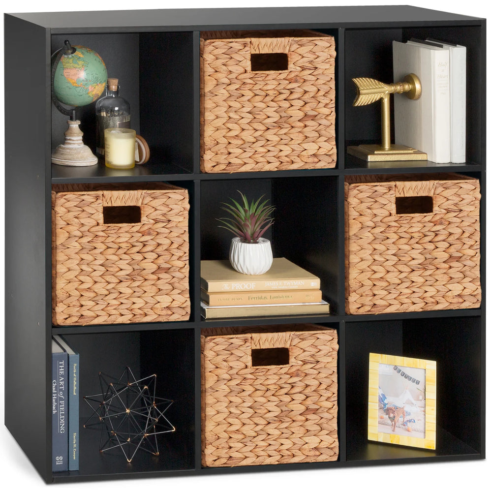 9-Cube Bookshelf Storage Display w/ 3 Removable Panels, Customizable Design - D23