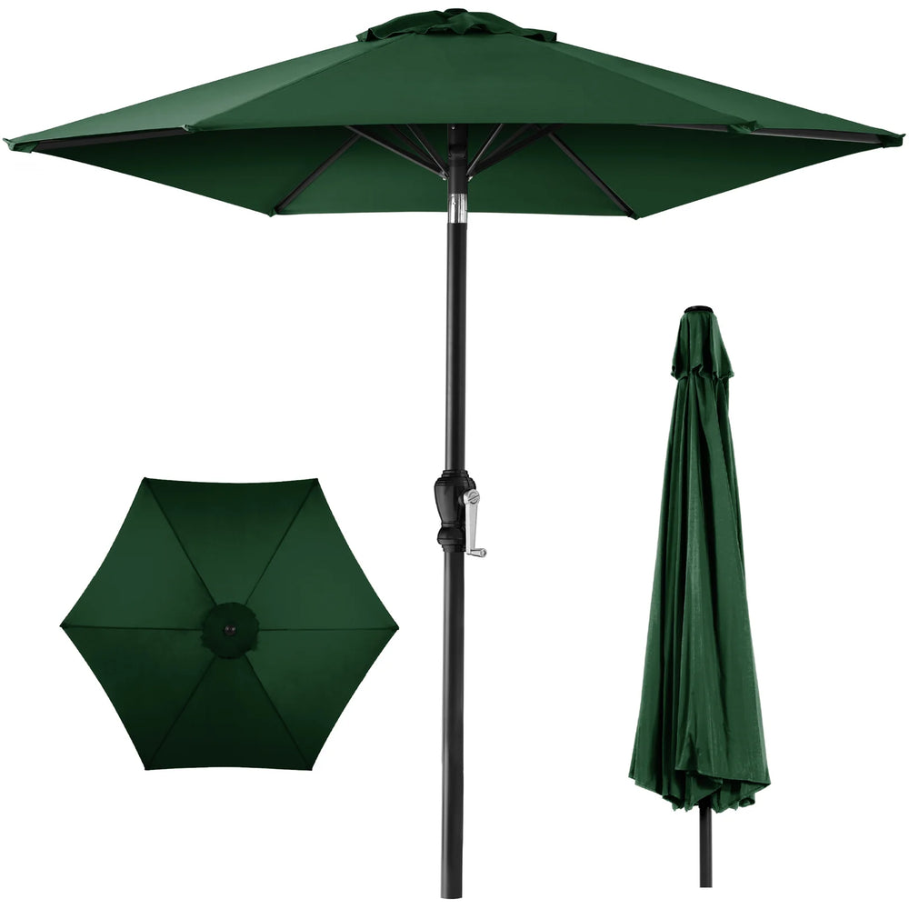 Outdoor Steel Market Patio Umbrella Decoration w/ Tilt, Crank Lift - 10ft - D50