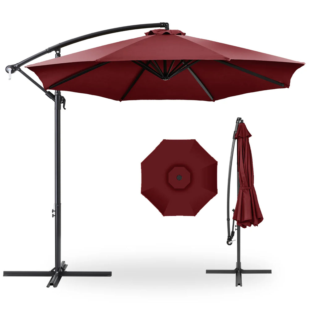 Outdoor Steel Market Patio Umbrella Decoration w/ Tilt, Crank Lift - 10ft - D50