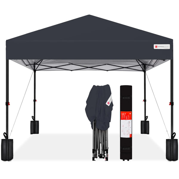 One-Person Setup Instant Pop Up Canopy w/ Case, 4 Weight Bags - 10x10ft - D28