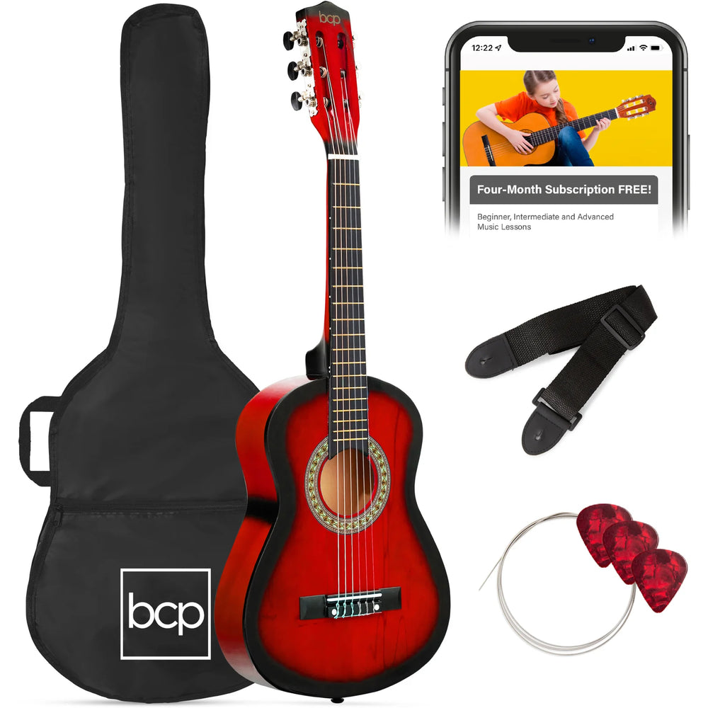 Kids Acoustic Guitar Beginner Starter Kit w/ Carrying Case - 30in - A36 Appears New