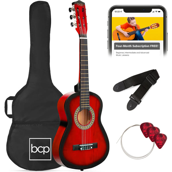 Kids Acoustic Guitar Beginner Starter Kit w/ Carrying Case - 30in - A36 Appears New