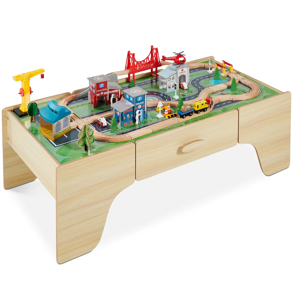 70-Piece Train Table, Large Multipurpose Playset w/ Reversible Table Top - D2